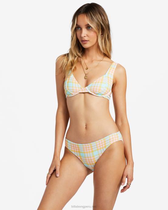 mujer multi Billabong check please emma top de bikini con aros 04LD1176