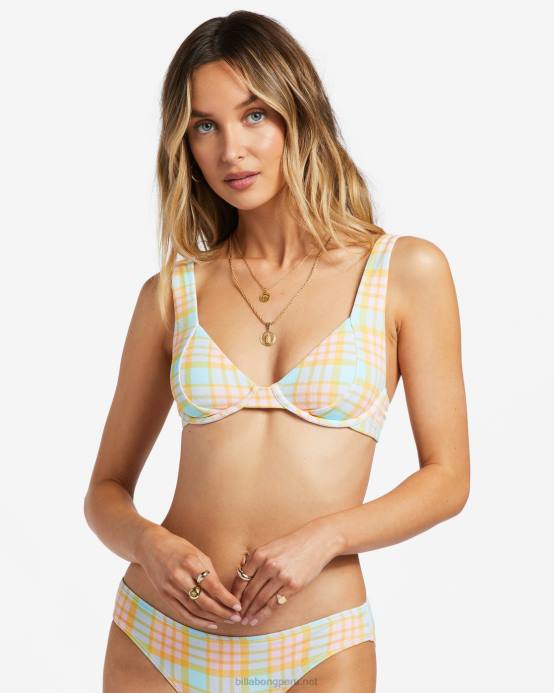 mujer multi Billabong check please emma top de bikini con aros 04LD1176