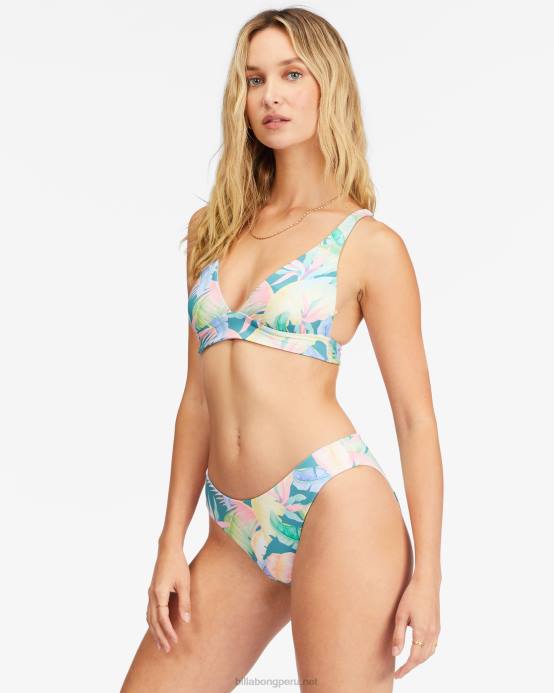 mujer multi Billabong parte de arriba de bikini triangular reversible con bandas de rides and tides 04LD1533