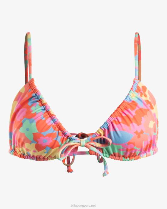 mujer multi Billabong top de bikini de triángulo fruncido Coast is Clear 04LD1202