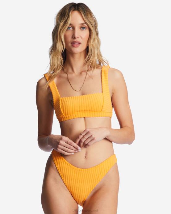 mujer néctar brillante Billabong parte de arriba de bikini sin mangas con lazo 04LD1291