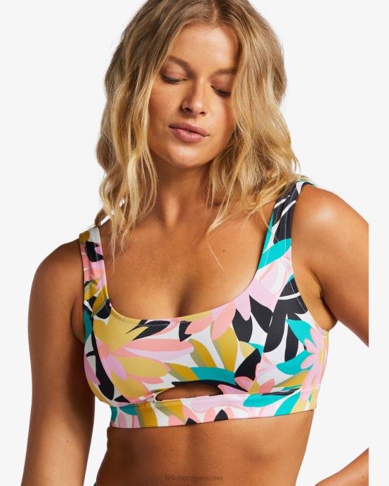 mujer negro multi Billabong parte de arriba de bikini con tanque completo upf 50 a/div 04LD1270