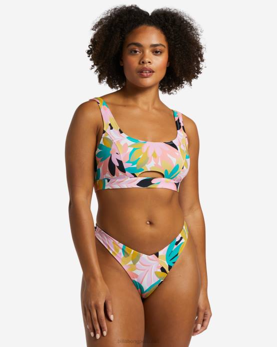 mujer negro multi Billabong parte de arriba de bikini con tanque completo upf 50 a/div 04LD1270