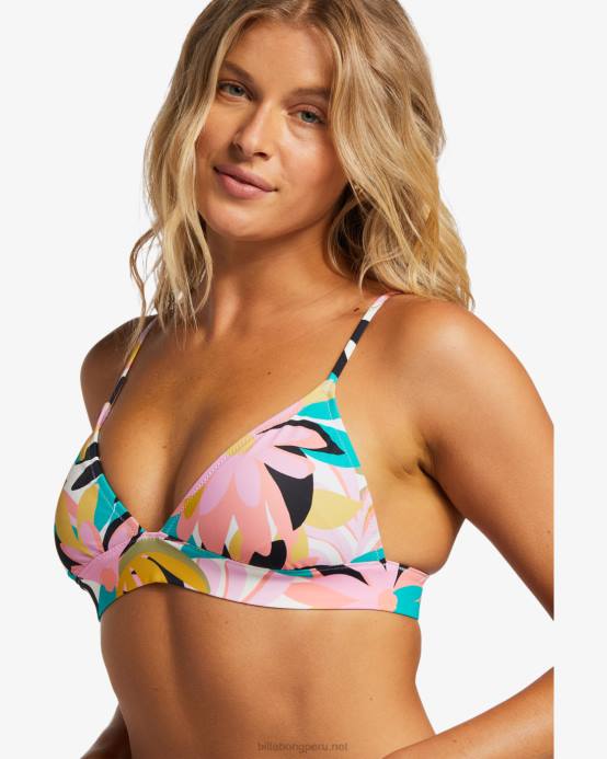 mujer negro multi Billabong top de bikini de triángulo con banda a/div 04LD1268