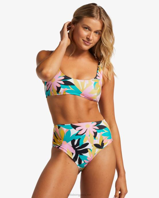 mujer negro multi Billabong top de bikini sin mangas a/div 04LD1274