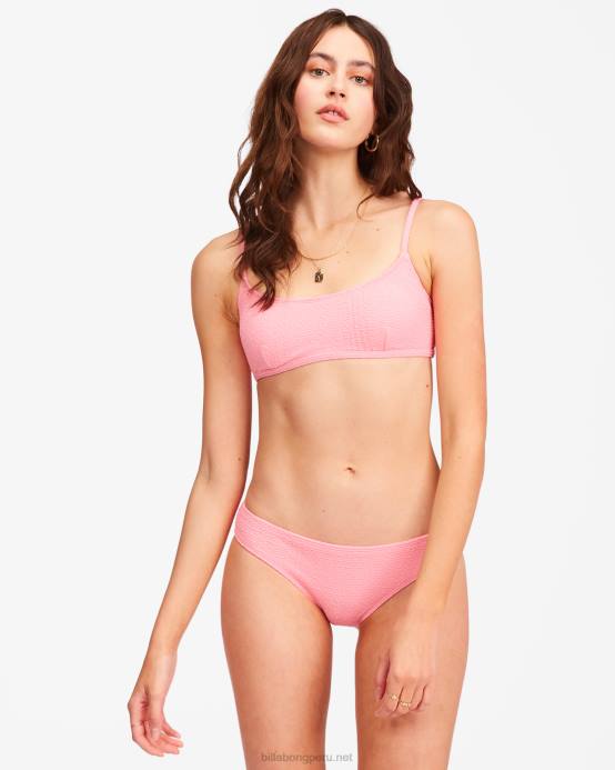 mujer puesta de sol rosa Billabong top de bikini corto tan aturdido avery 04LD1741