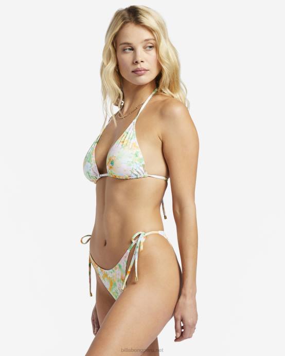 mujer verde Billabong parte superior de bikini de triángulo rave suave 04LD1332