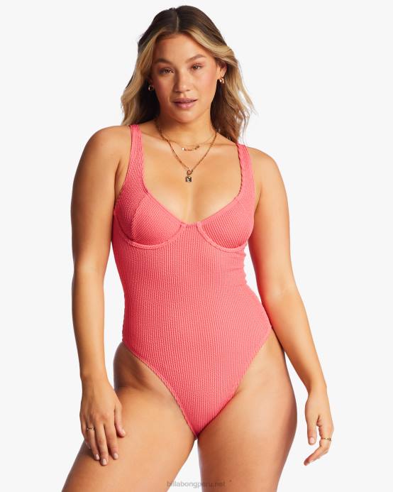 mujer enamoramiento de coral Billabong traje de baño de una pieza alto de verano 04LD1295