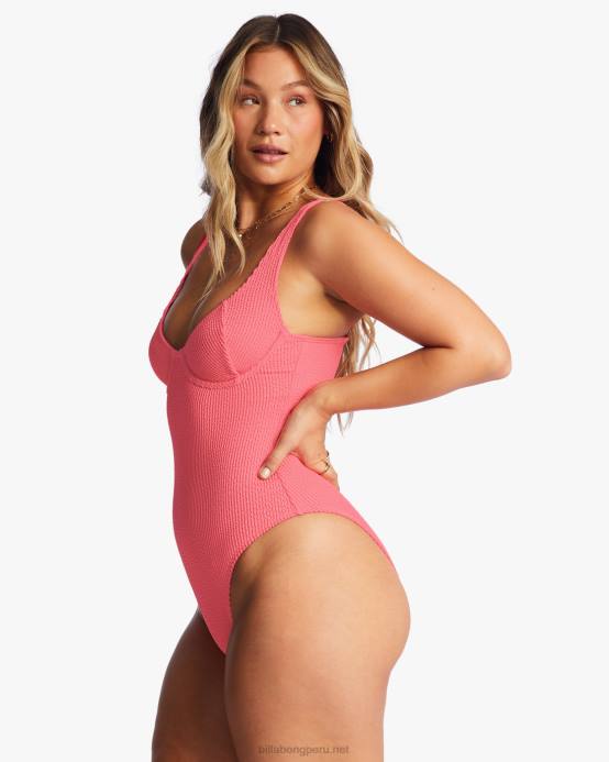 mujer enamoramiento de coral Billabong traje de baño de una pieza alto de verano 04LD1295