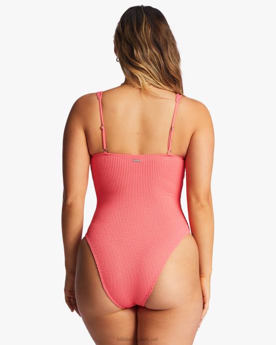 mujer enamoramiento de coral Billabong traje de baño de una pieza alto de verano 04LD1295