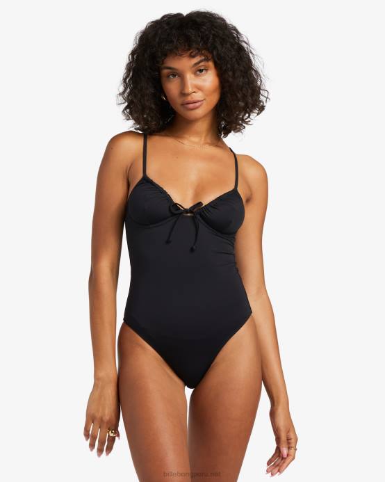 mujer guijarro negro Billabong traje de baño de una pieza sol searcher 04LD1256
