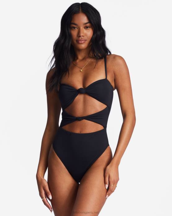 mujer guijarro negro Billabong traje de baño de una pieza sol searcher 04LD1257