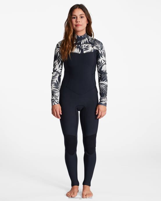 mujer en el paraíso Billabong Traje de neopreno completo con cremallera en el pecho 4/3 salty dayz 04LD2570