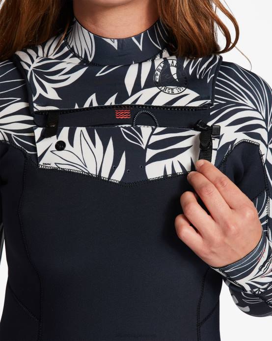 mujer en el paraíso Billabong Traje de neopreno completo con cremallera en el pecho 4/3 salty dayz 04LD2570