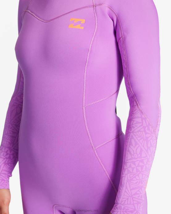 mujer orquídea brillante Billabong Traje de neopreno completo con cremallera trasera 3/2 Synergy 04LD2581