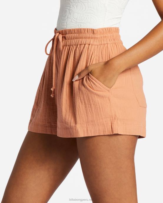 mujer amanecer rosa Billabong shorts con cintura elástica 04LD2058