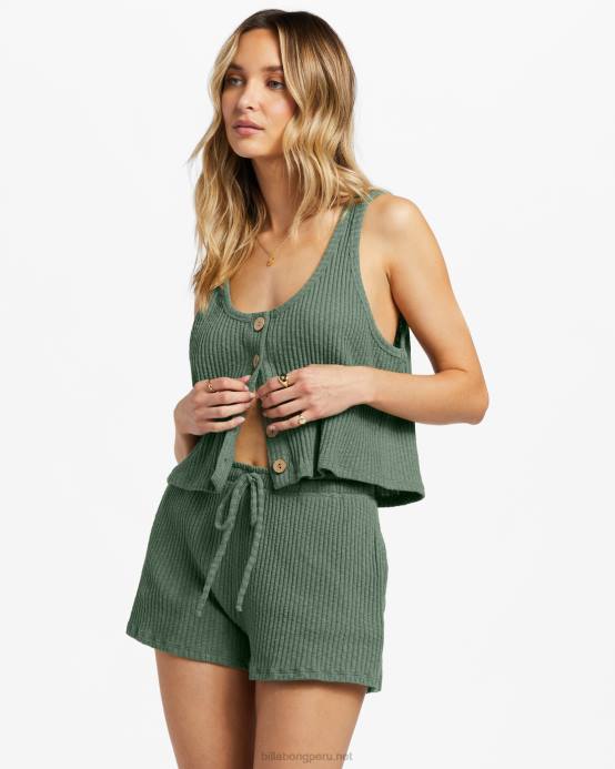 mujer amor ejército Billabong seguir adelante pantalones cortos elásticos 04LD1791