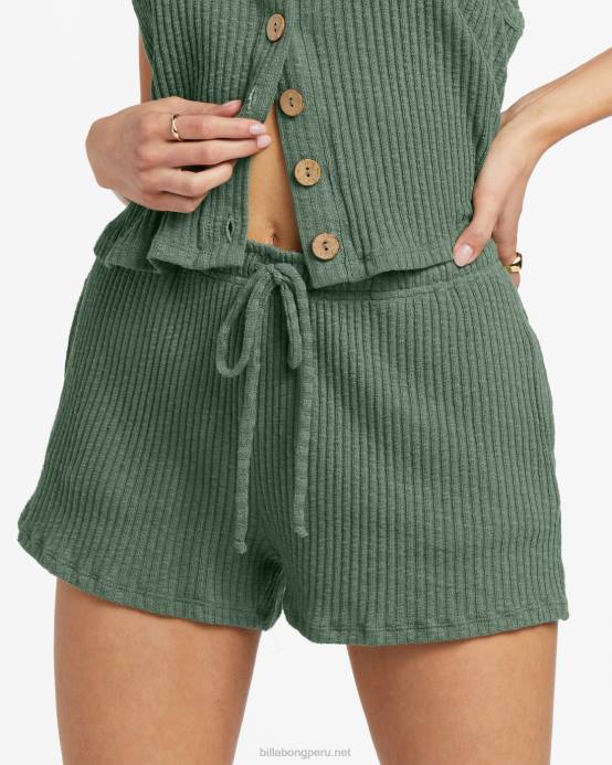 mujer amor ejército Billabong seguir adelante pantalones cortos elásticos 04LD1791