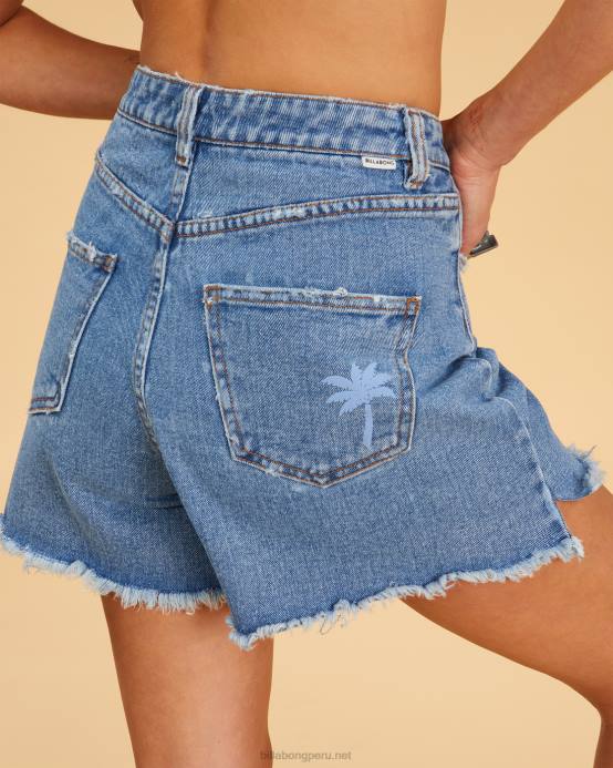 mujer azul salado Billabong pantalones cortos de mezclilla rubia salada tan vibey 04LD2348