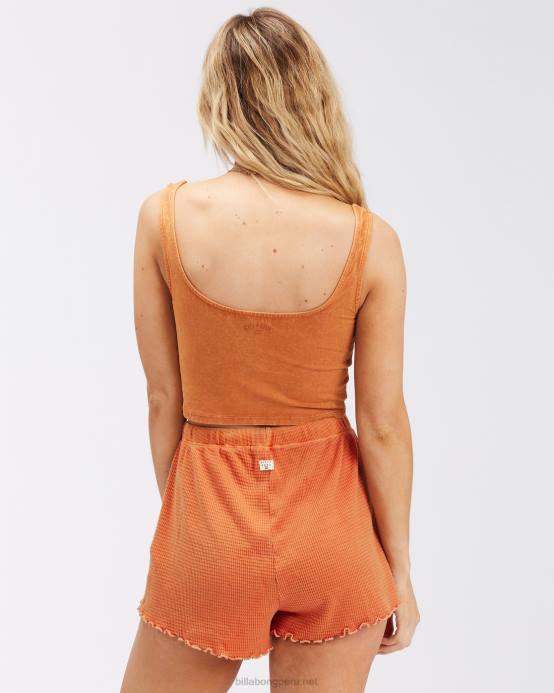mujer caramelo Billabong recogerme pantalones cortos de punto 04LD2342