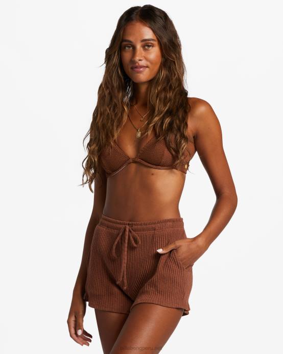 mujer coco tostado Billabong seguir adelante pantalones cortos elásticos 04LD1879