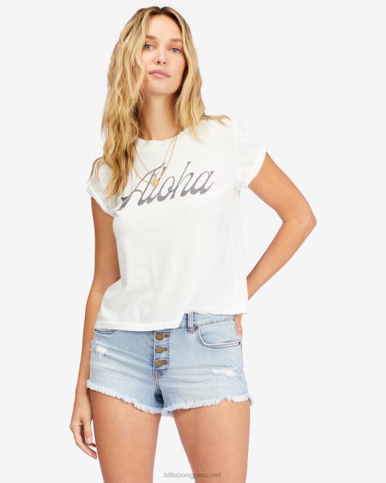 mujer enjuague índigo Billabong shorts de mezclilla con botones 04LD2261