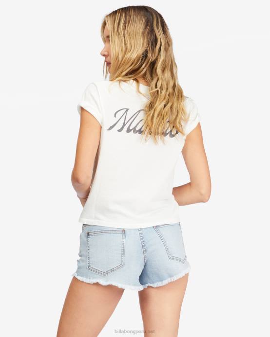 mujer enjuague índigo Billabong shorts de mezclilla con botones 04LD2261