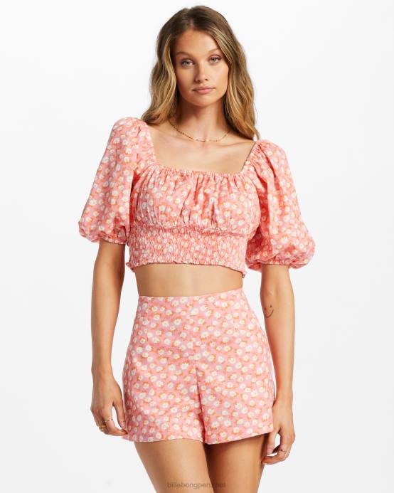 mujer flamenco Billabong sólo tú pantalones cortos con cintura elástica 04LD2069