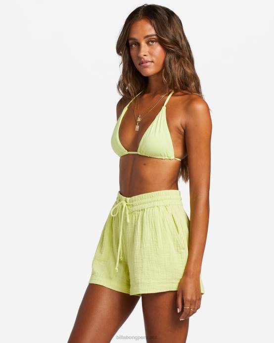 mujer lima claro Billabong shorts con cintura elástica 04LD1809