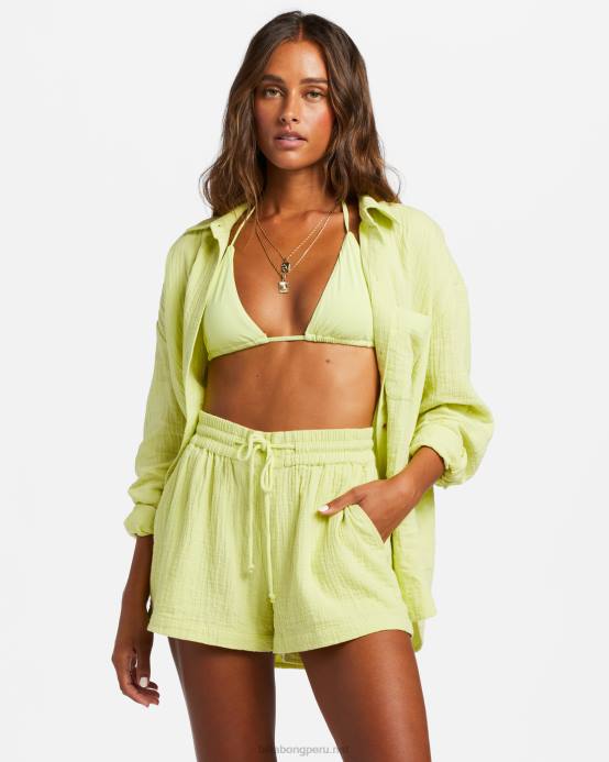 mujer lima claro Billabong shorts con cintura elástica 04LD1809