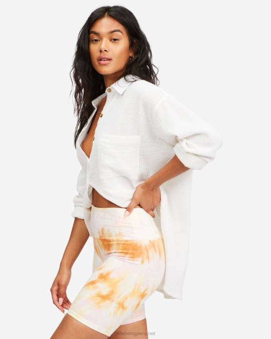 mujer teñido anudado Billabong pantalones cortos de motociclista 04LD2320