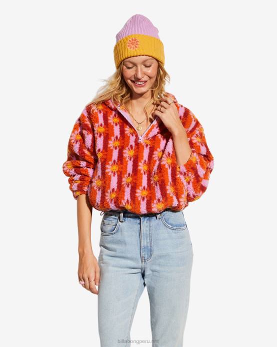 mujer beso naranjasudadera billabong x smiley acogedoras sonrisas 04LD2186