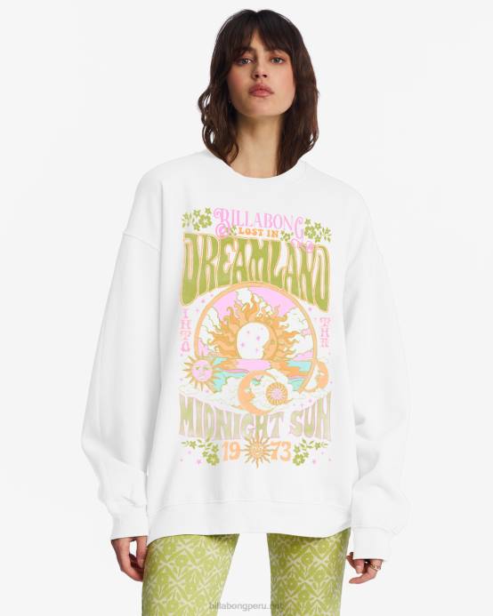 mujer cristal de sal Billabong paseo en sudadera extragrande con cuello redondo 04LD1967