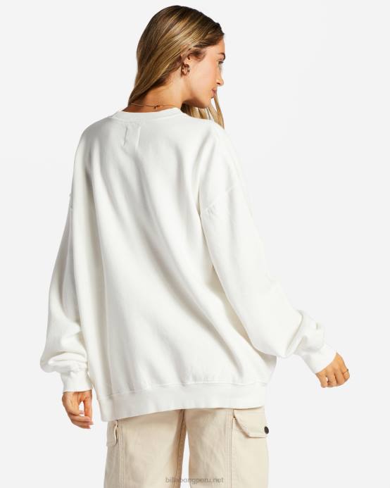 mujer cristal de sal Billabong paseo en sudadera extragrande con cuello redondo 04LD2053