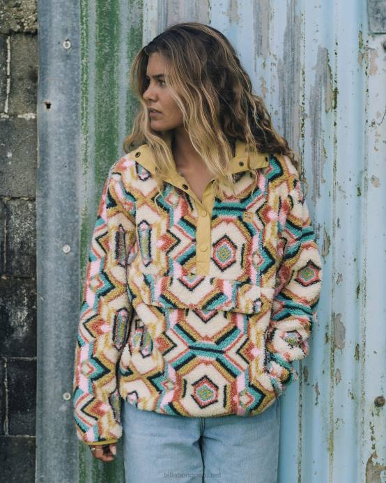 mujer oliva Billabong sudadera a/div con cuello simulado 04LD1993