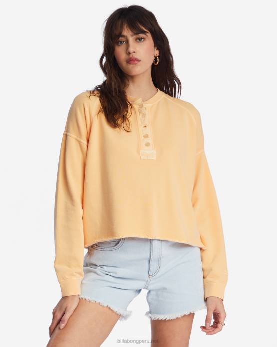 mujer ponche de durazno Billabong sigue hablando sudadera 04LD1932