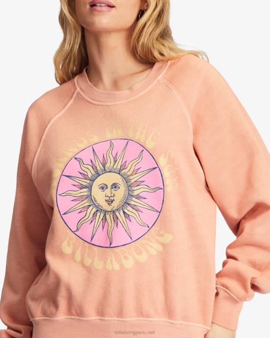 mujer puesta de sol del cañón Billabong aquí vamos sudadera gráfica con cuello redondo 04LD2230