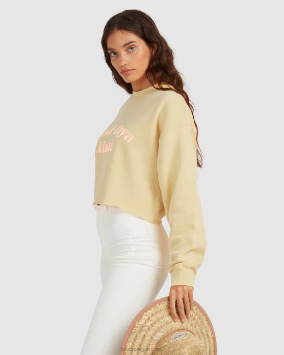 mujer rayos de sol Billabong sudadera corta con cuello redondo hey gday 04LD2283