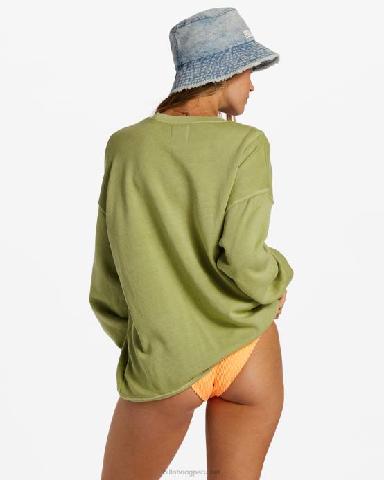 mujer sauce Billabong paseo en sudadera extragrande con cuello redondo 04LD2057