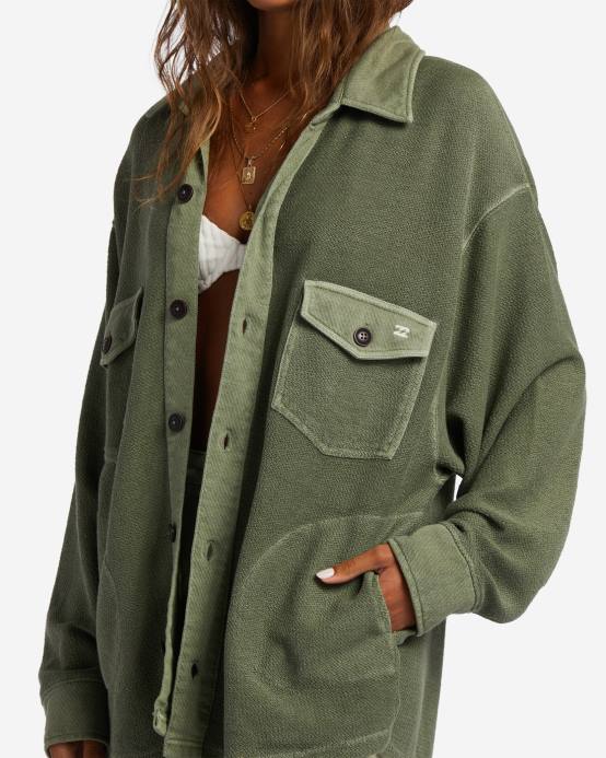 mujer amor ejército Billabong sobrecamisa extragrande anytime lite 04LD1770