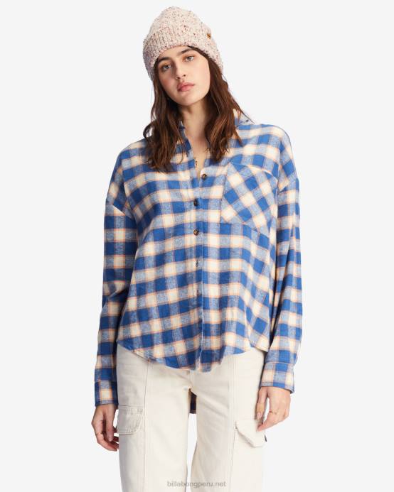 mujer amor índigo Billabong camisa abotonada de manga larga easy breezy 04LD2214