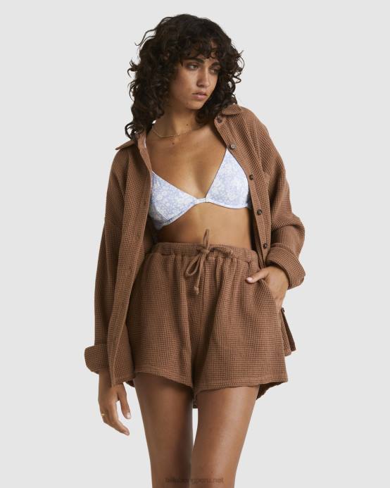 mujer cacao Billabong bloqueado en tu camisa de manga larga 04LD2001