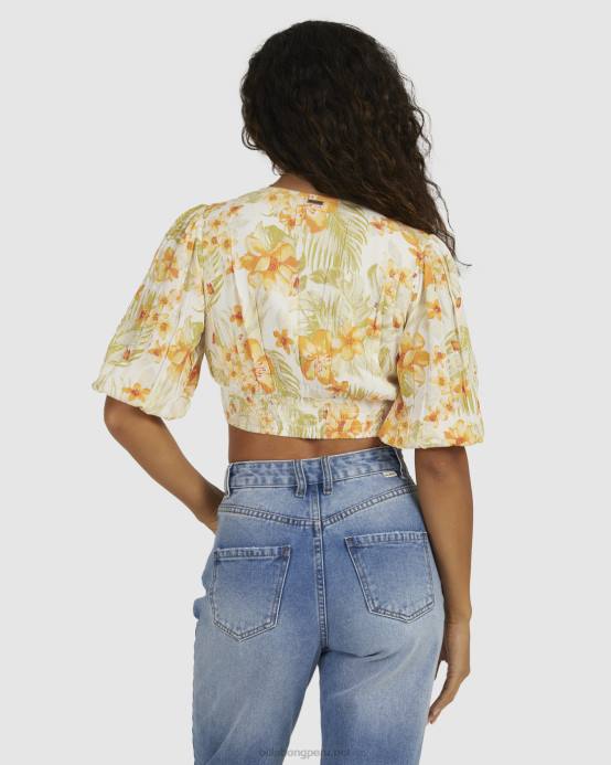mujer cristal de sal Billabong camisa floral con parte superior utopía 04LD2158