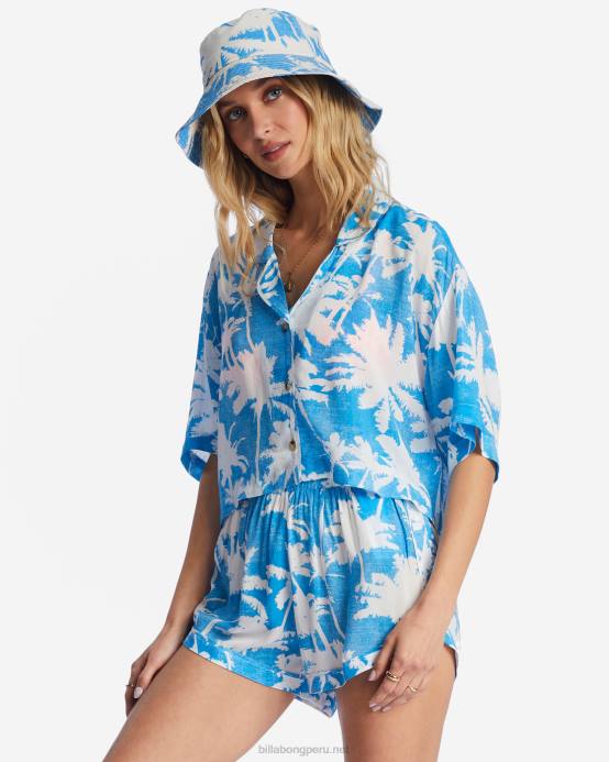 mujer hawai azul Billabong camisa corta sol brilla 04LD1964
