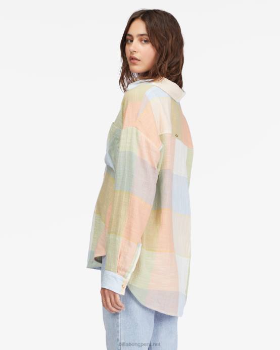 mujer multi Billabong camisa abotonada de manga larga easy breezy 04LD2258