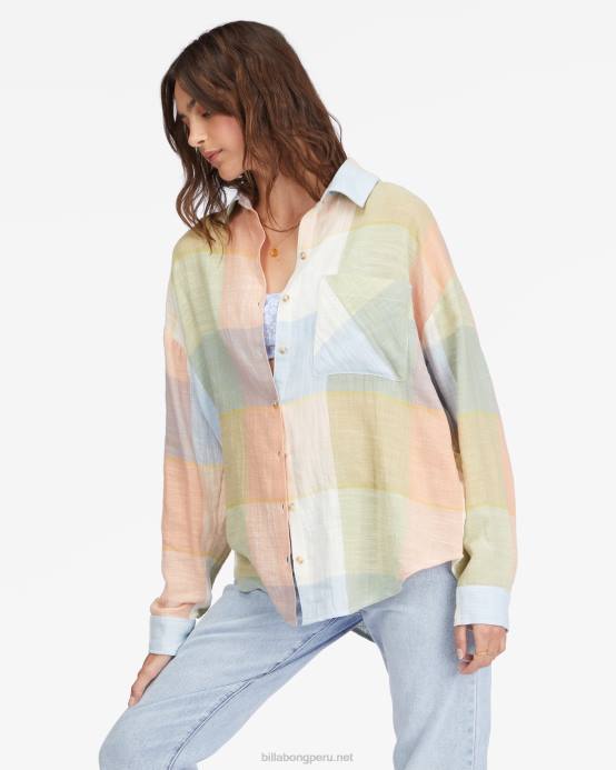 mujer multi Billabong camisa abotonada de manga larga easy breezy 04LD2258