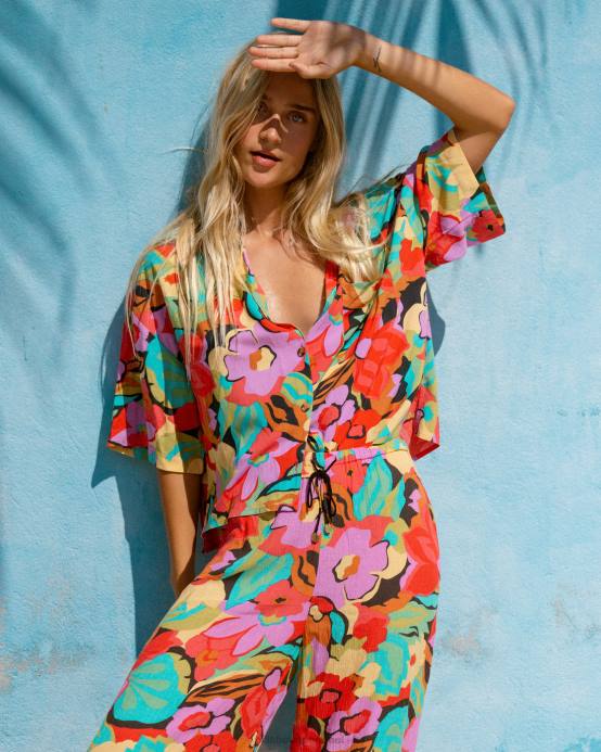 mujer multi Billabong toda buena camisa con botones 04LD1947