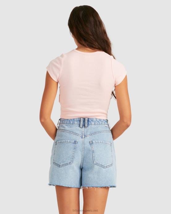 mujer Rosa palido Billabong camiseta bebé uve 04LD2369