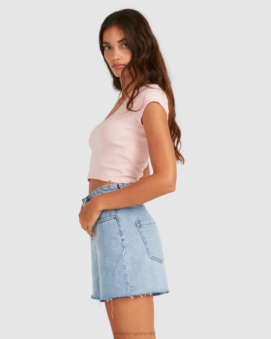 mujer Rosa palido Billabong camiseta bebé uve 04LD2369