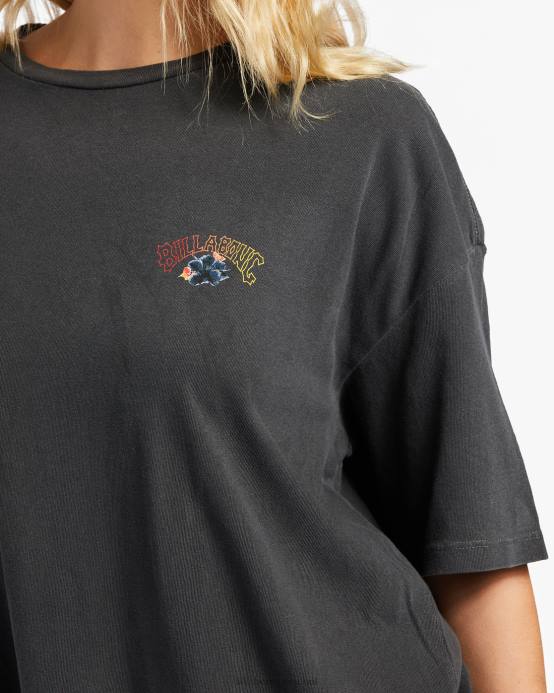 mujer apagado negro Billabong camiseta oversize kamea lava girl 04LD2005